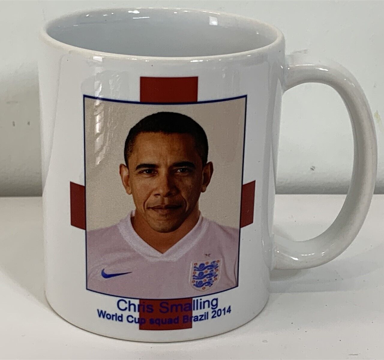 Misprint Barack Obama England Football Chris Smalling 2014 Mug *Reproduction* R7