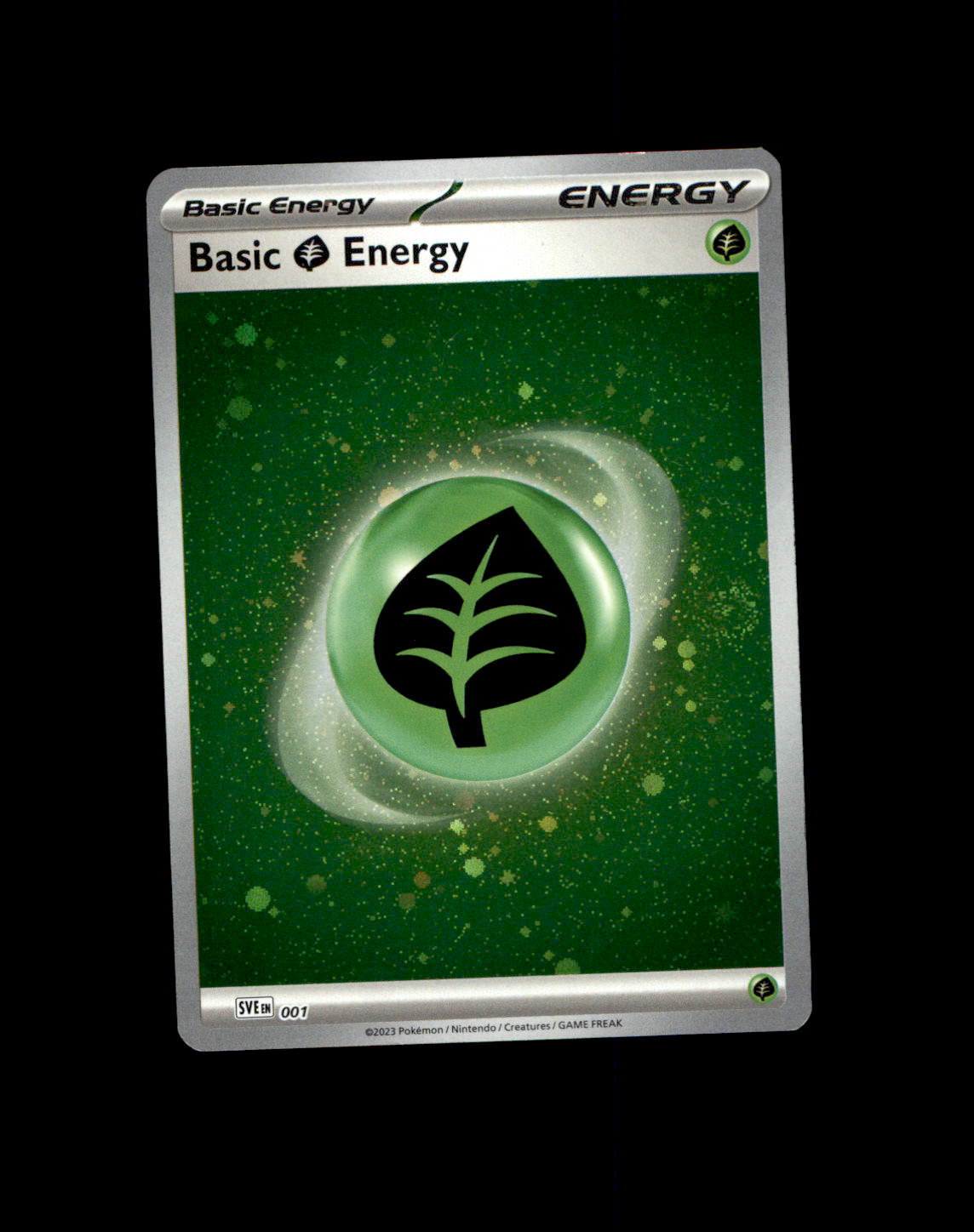 SVE Leaf / Grass Energy Cosmo Holo w/ Swirls SVE 001 NM Pokemon TCG