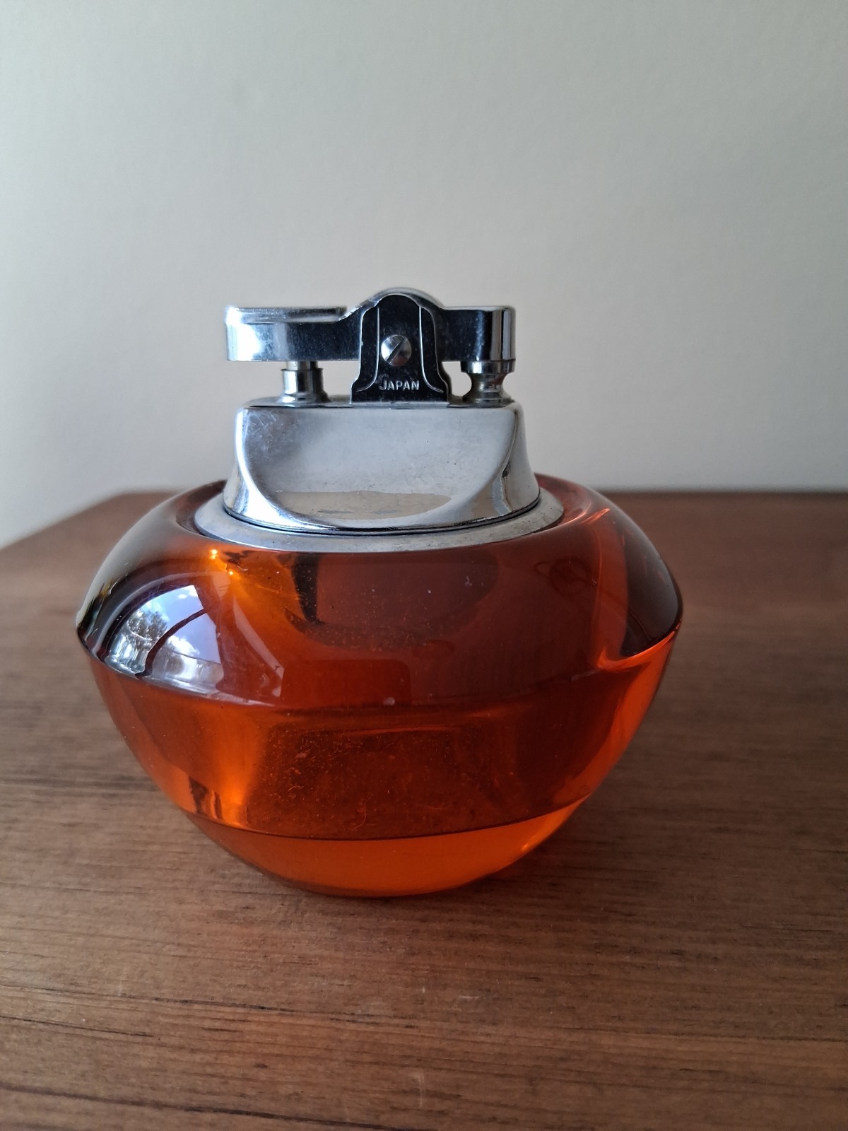 Vintage Viking Glass Orange Orb Table Lighter approx. 3\