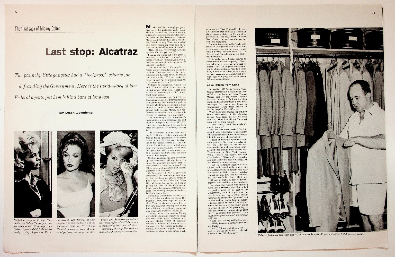 Mickey Cohen Gangster Last Stop Alcatraz 1950s Magazine Article Ephemera Mickey Cohen Gangster Last Stop Alcatraz 1950s Magazine Article Ephemera