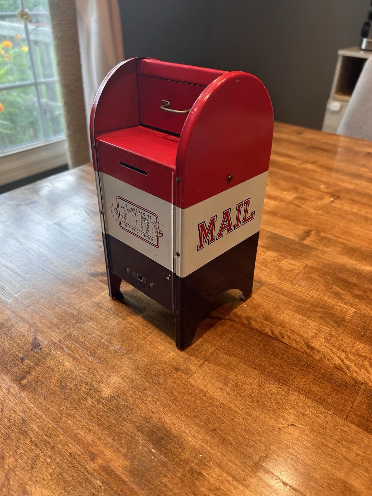 Vintage Metal Tin Mailbox Coin Bank Citizens National Bank of Chicago Illinois
