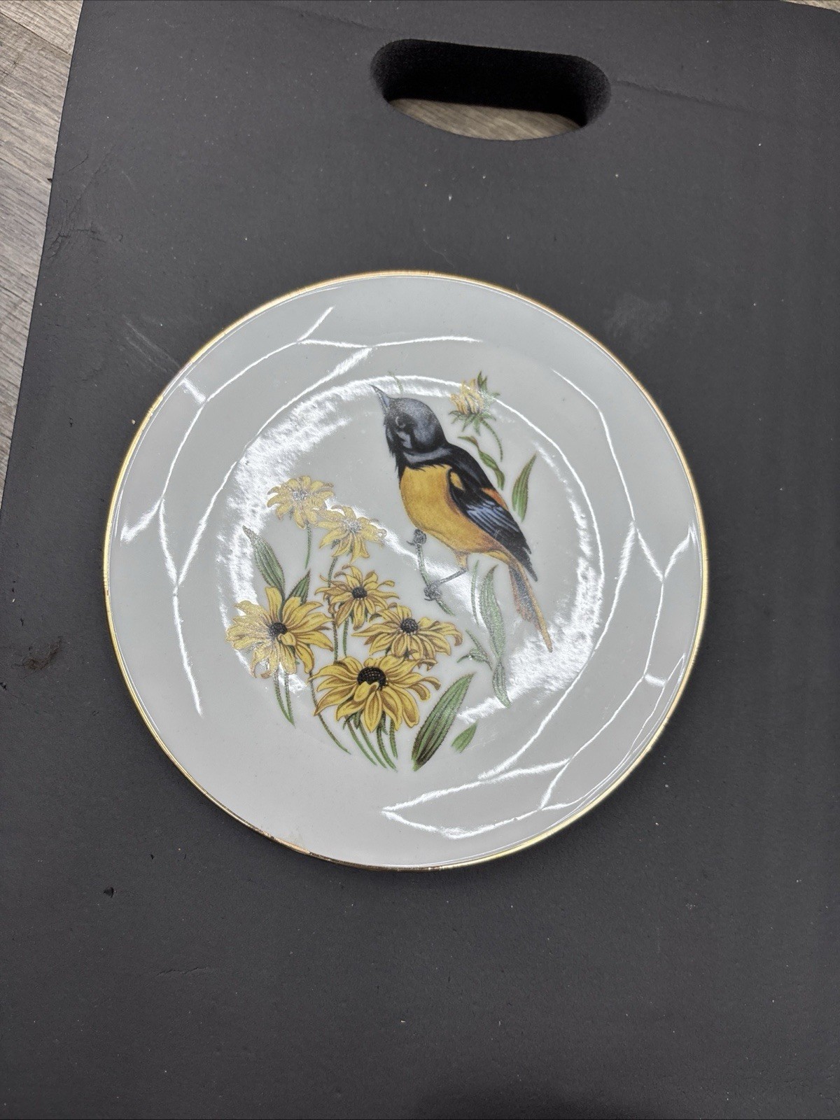 SCHUMANN Arzberg Bavaria Oriole Bird Plates Gold Rimmed 8” Vintage