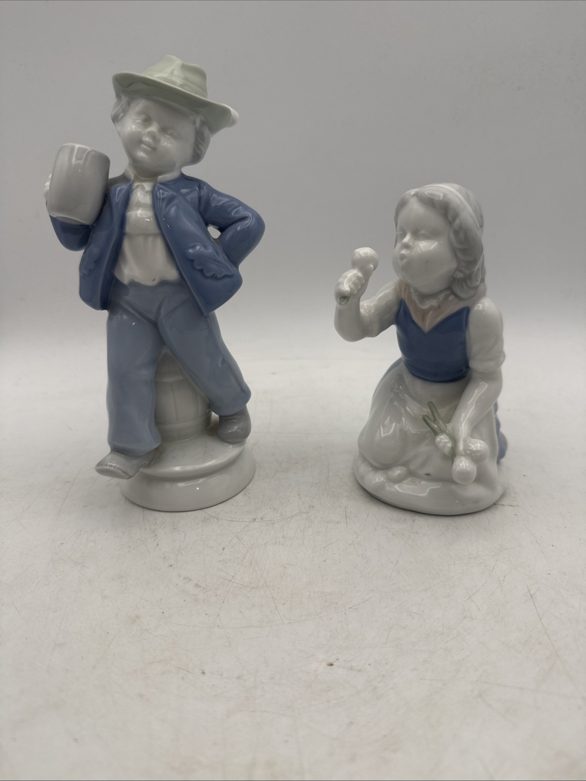 Vintage Gerold Porcelain Bavaria Germany Boy & Girl Figurines - Set of 2