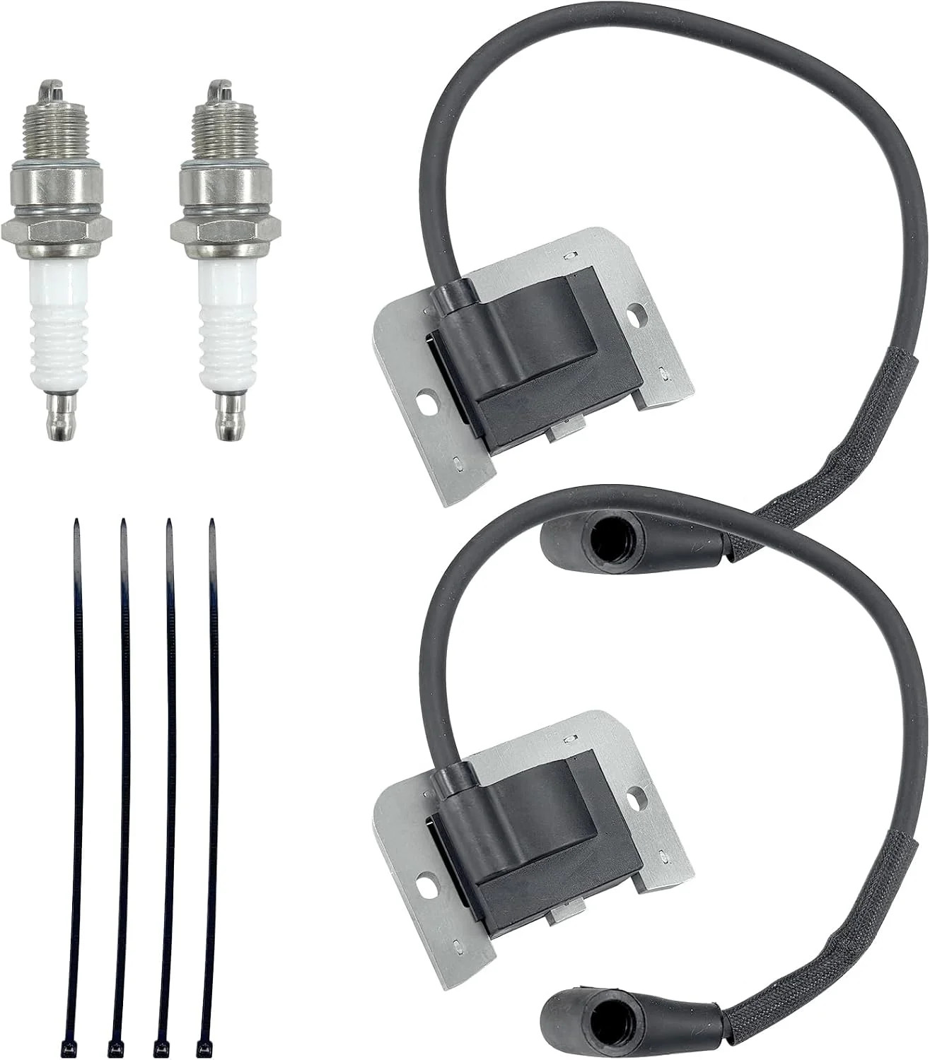 2 Sets Ignition Coil & Spark Plugs kit for Kohler 2458401-S 2458445-S