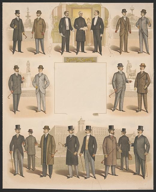 Photo:1896 Spring Summer Men�s Fashion Illustration Top Hats Suits Coats