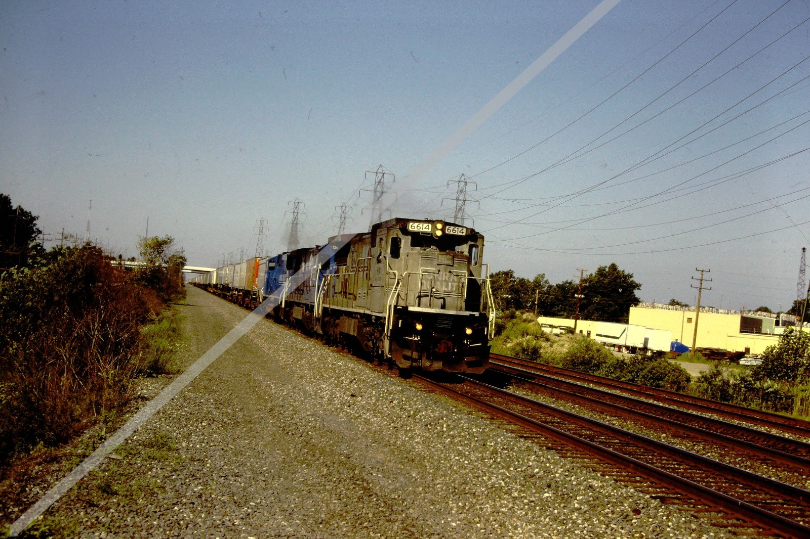 ORIGINAL SLIDE CONRAIL BALLAST EXPRESS C32-8 6614 𖠰 Willoughby, OH