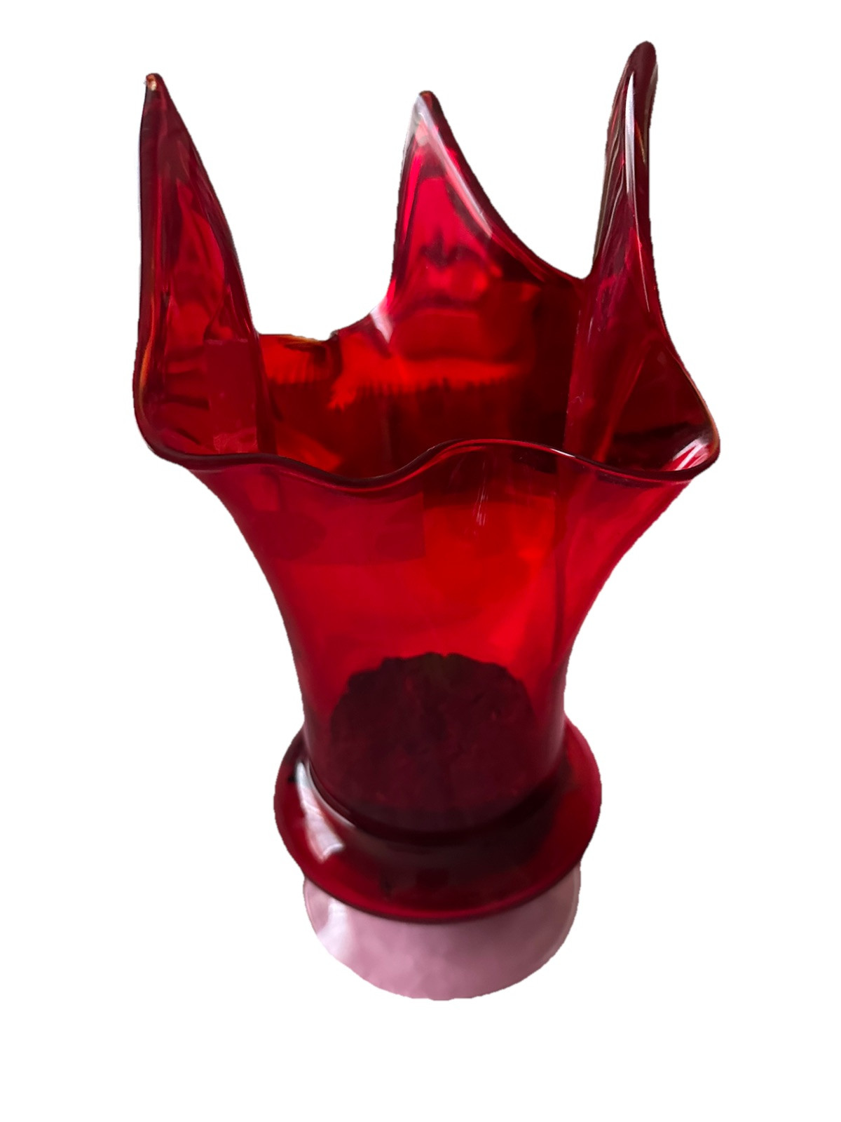 vintage ruby red glass vase