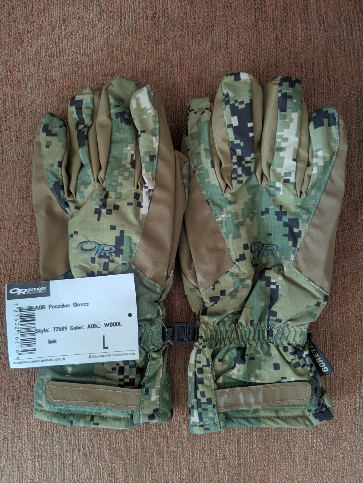 NEW Outdoor Research Poseidon GORE-TEX Gloves AOR2 Large 72589