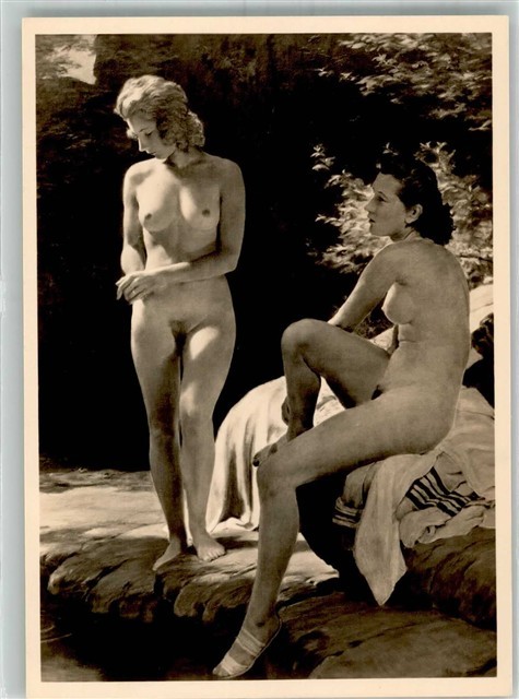 10752275 - No. 411 HDK nude bathers by Johann Schult artist (erotic)