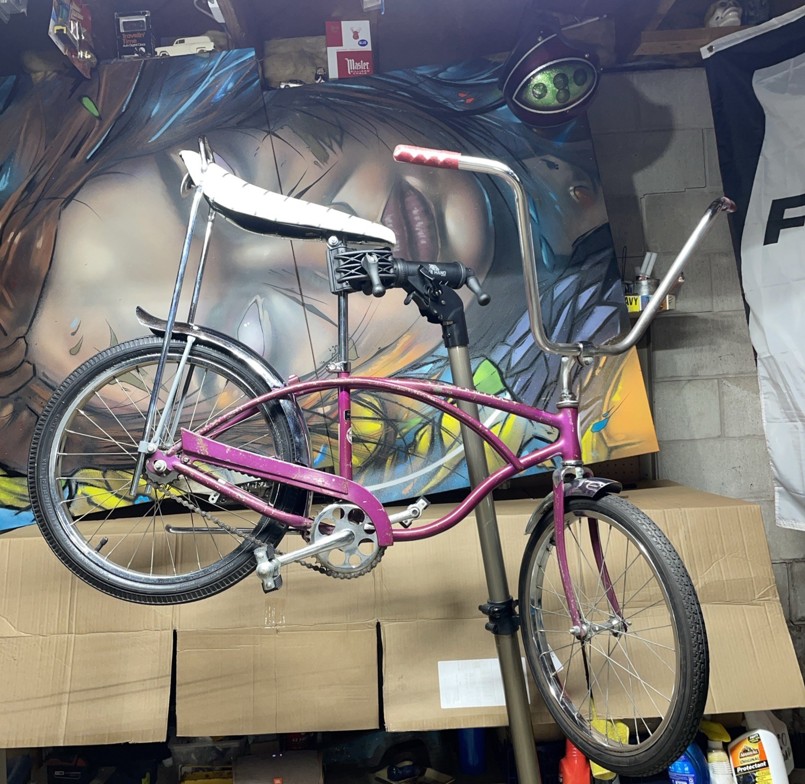 Rare 1966 Schwinn Stingray DeLuxe 3 Speed Violet Frame RIDER Patina