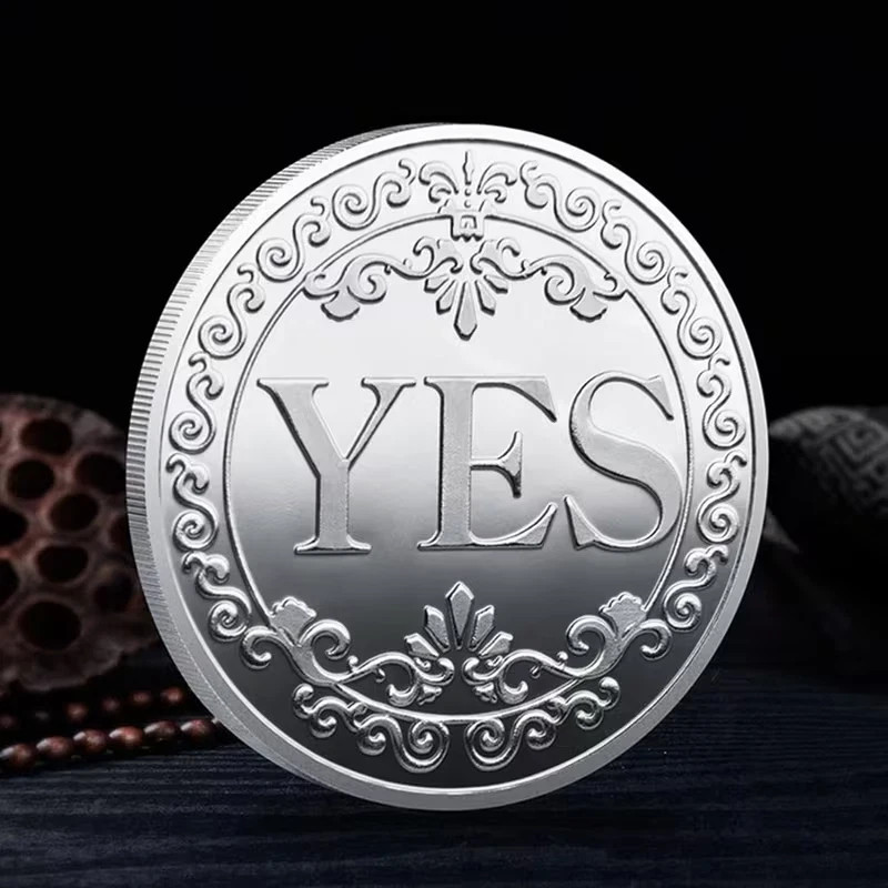 Double-Sided YES/NO Decision-Making Lucky Coin | Silver