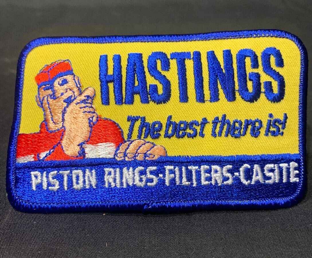 NOS Vintage HASTINGS Piston Rings Filters Casite PATCH Embroidered Sew Iron-On 