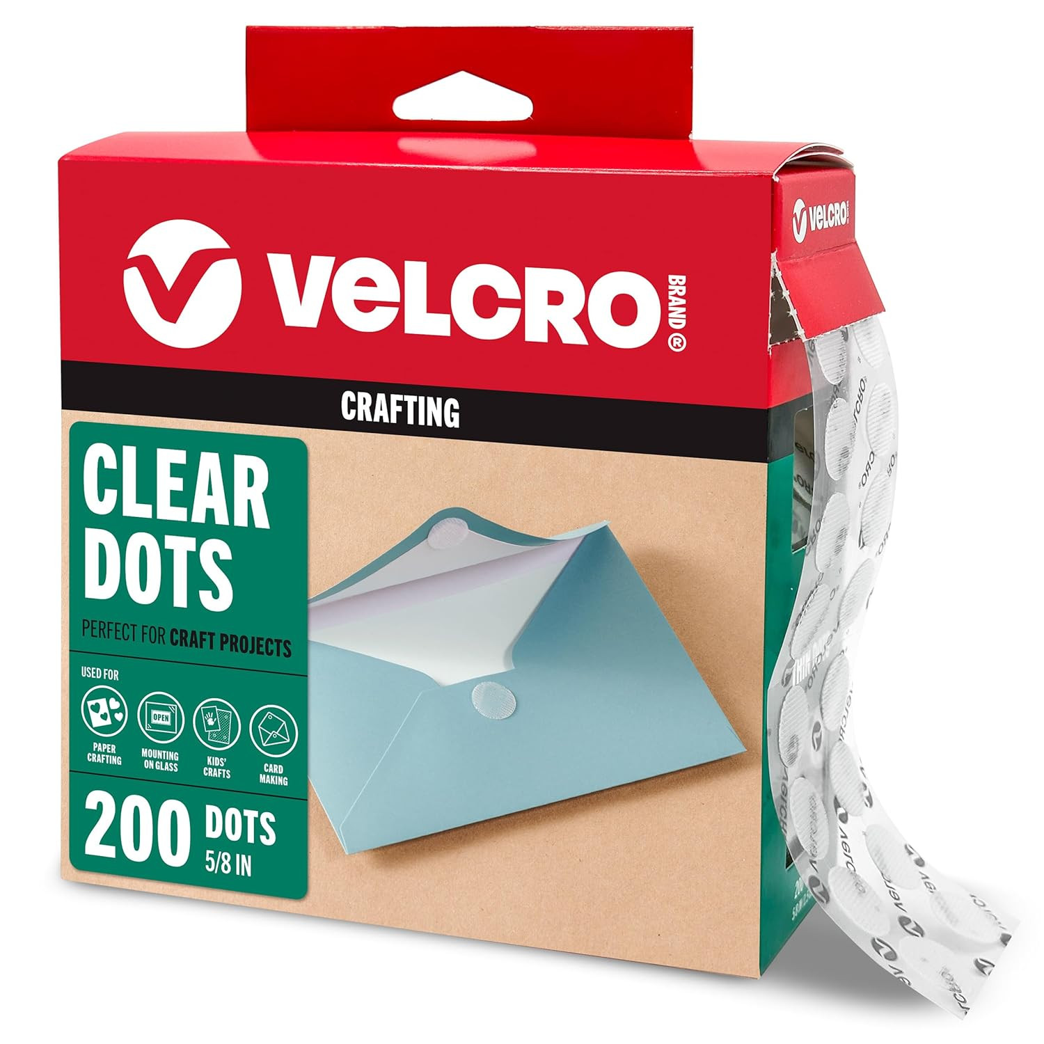 Velcro Brand Thin Clear Dots with Adhesive, 200Pk 5/8In Circles, for Crafting Sc Velcro Brand Thin Clear Dots with Adhesive, 200Pk 5/8In Circles, for Crafting Sc