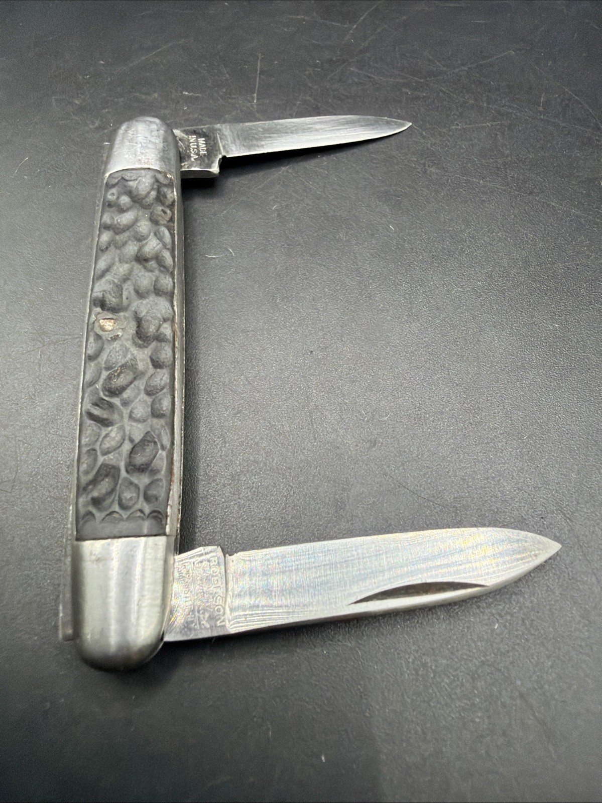 Vintage Antique Robeson Shuredge 62654 PocketEze Black Bone Jack Pocket Knife