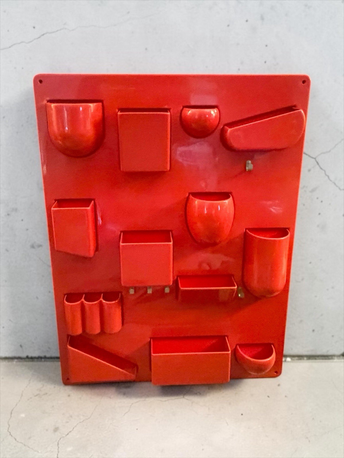 Vtg Uten Silo II Red Wall All Organizer Dorothee Maurer Becker 27 X 20.5” MCM