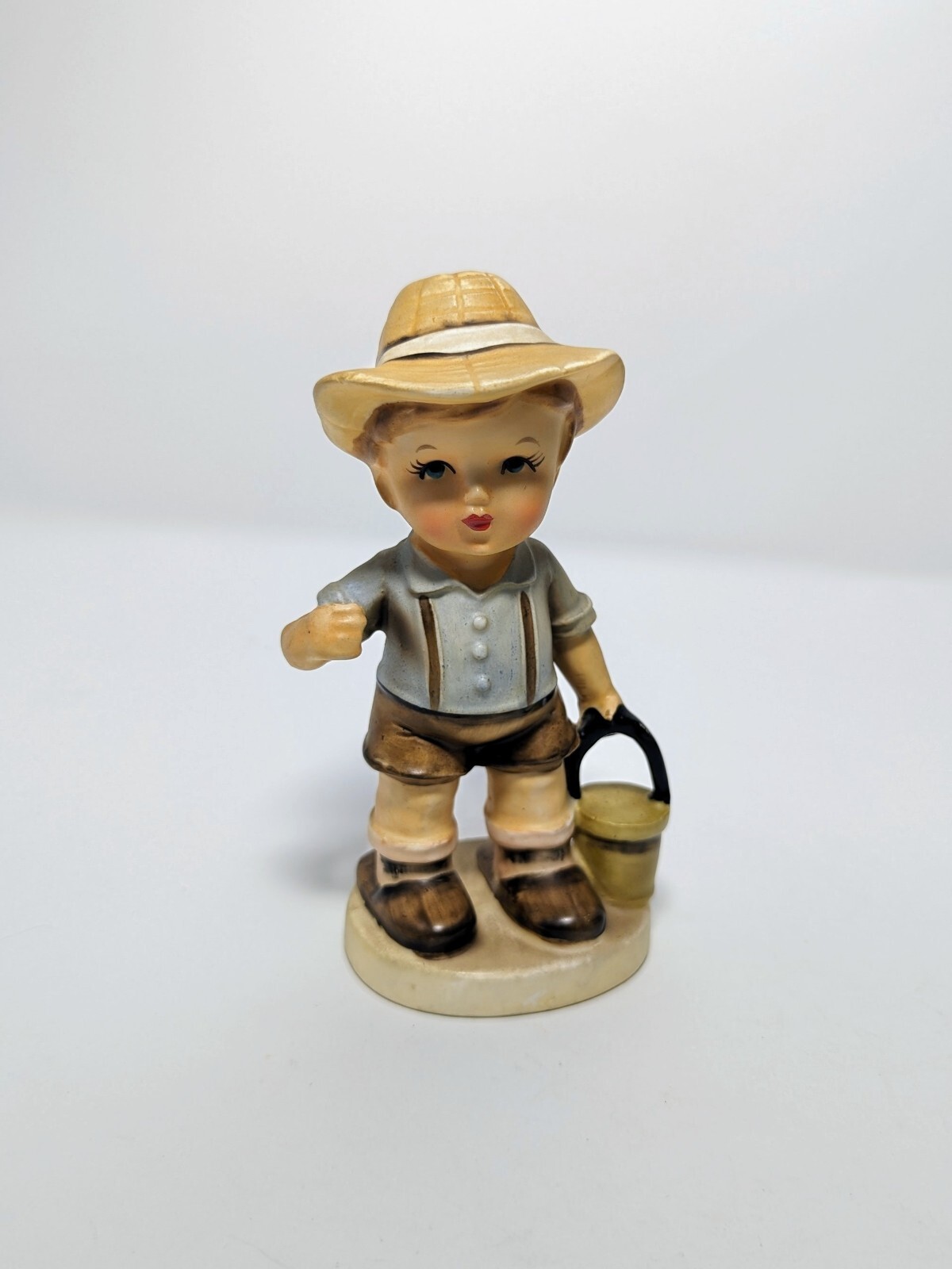 The Fishing Boy Ceramic Figurine #3008H Japan  Arnart  Vintage 93/114, 5.5 Inch