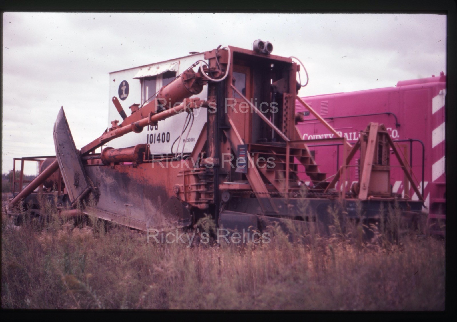 Original Slide ICG #101400 Spreader/Plow Illinois Central Gulf MofW 1985