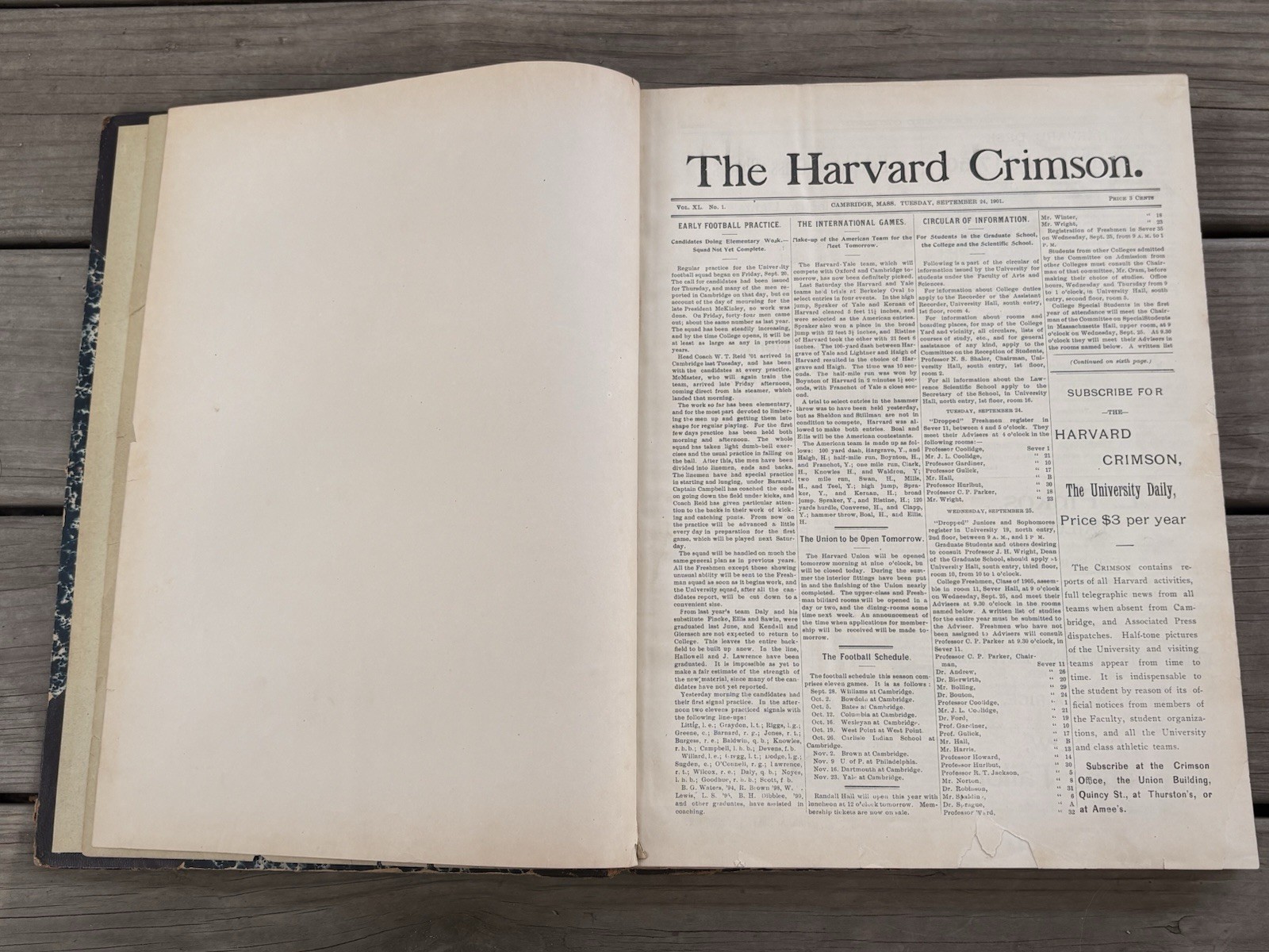 FDR Franklin Roosevelt 1901 Bound Volume Harvard Crimson Presidential History 