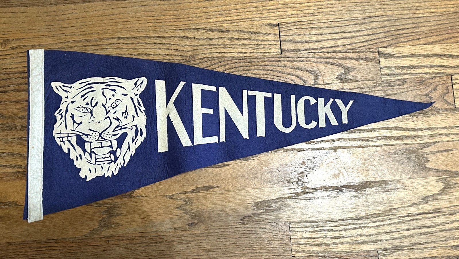 VINTAGE University of Kentucky wildcat mascot pennant / banner, 28\
