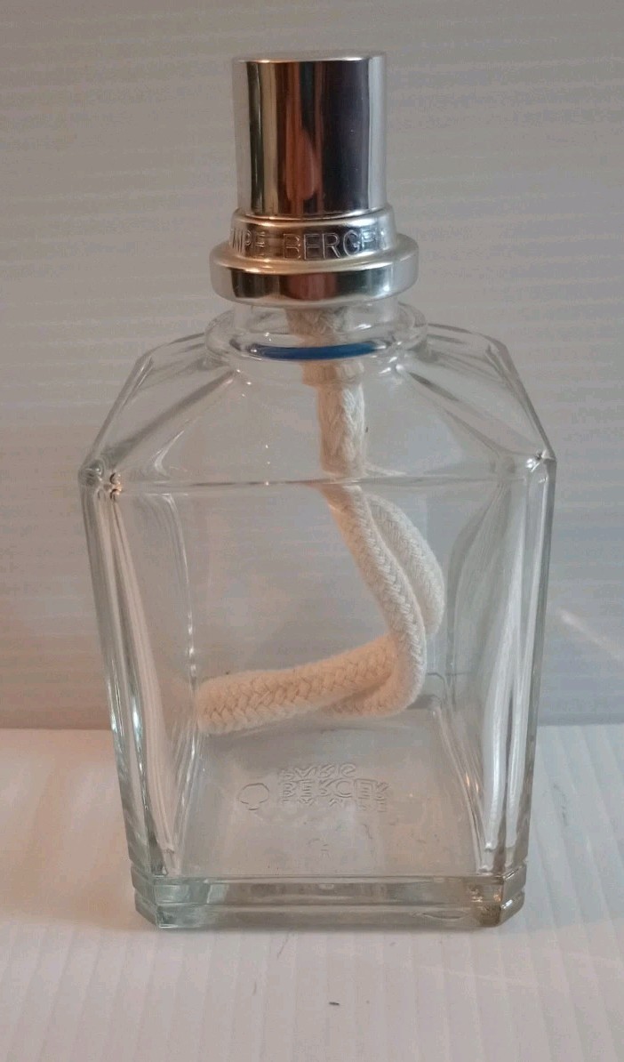 Vintage Lampre Berger Paris France Clear Glass Oil Lamp #5 6