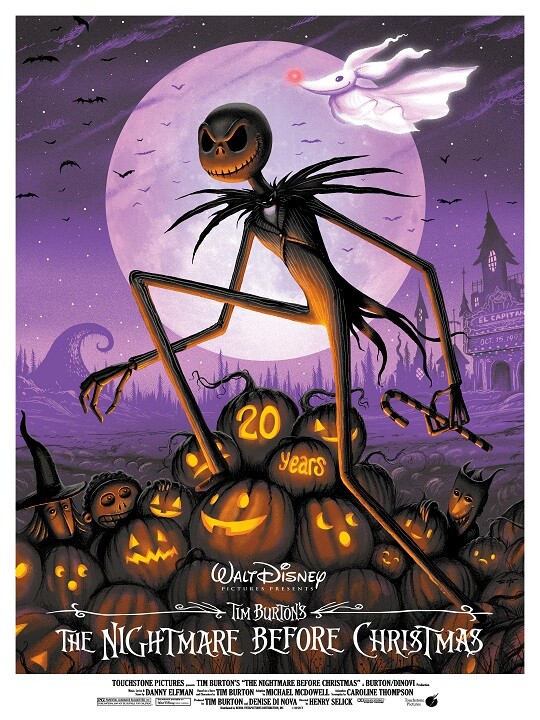 1993 The Nightmare Before Christmas Print Jack Skellington Sally 🎃🎅💀🎅🎃