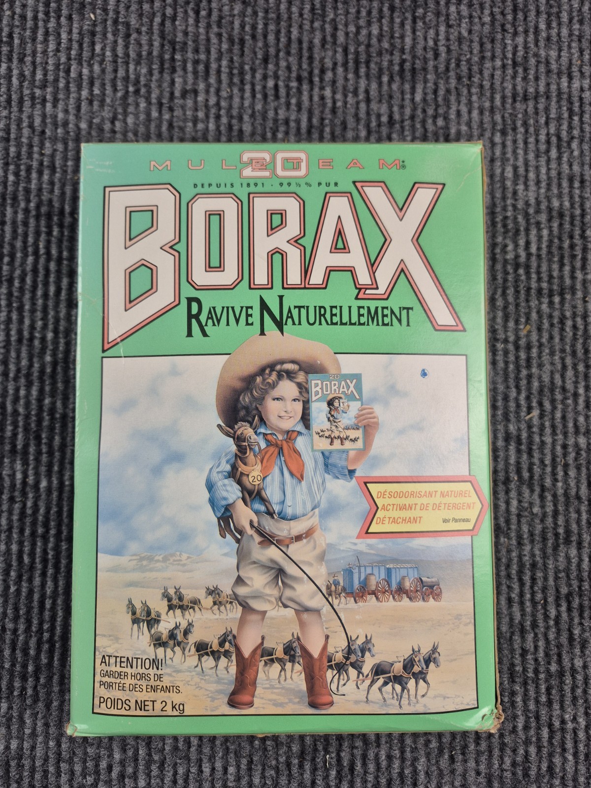 NEW VTG (1988) Borax 20 Mule Team Cleaner Sealed NOS Large 2kg 70oz 4.4lbs