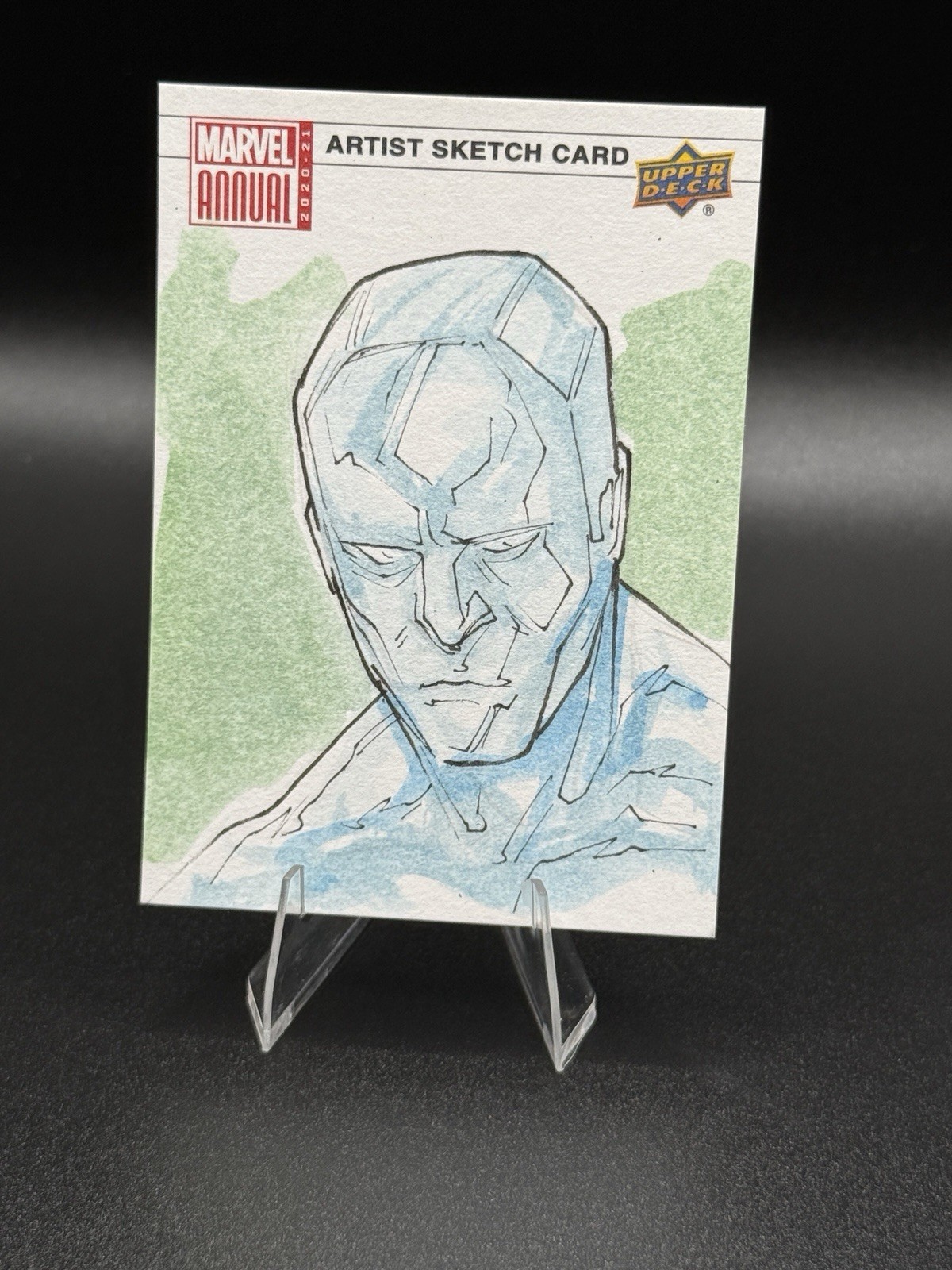 2020-21 Upper Deck Marvel Annual 1/1 Marco Carrillo Auto Sketch Iceman Card