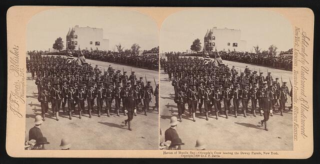 Heroes of Manila Bay Olympia\'s crew leading the Dewey Parade New York Old Photo Heroes of Manila Bay Olympia\'s crew leading the Dewey Parade New York Old Photo