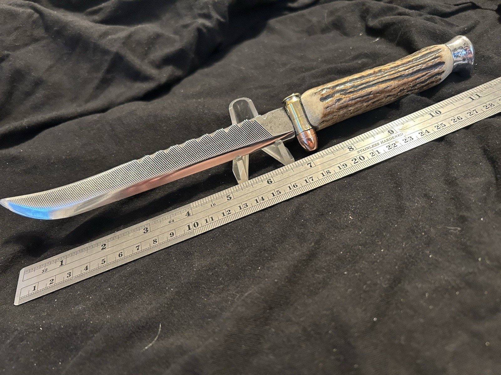 Special RARE COLT 45ACP Pistol Gun Bullet Stag USA Fixed Blade Knife Hand Made Special RARE COLT 45ACP Pistol Gun Bullet Stag USA Fixed Blade Knife Hand Made