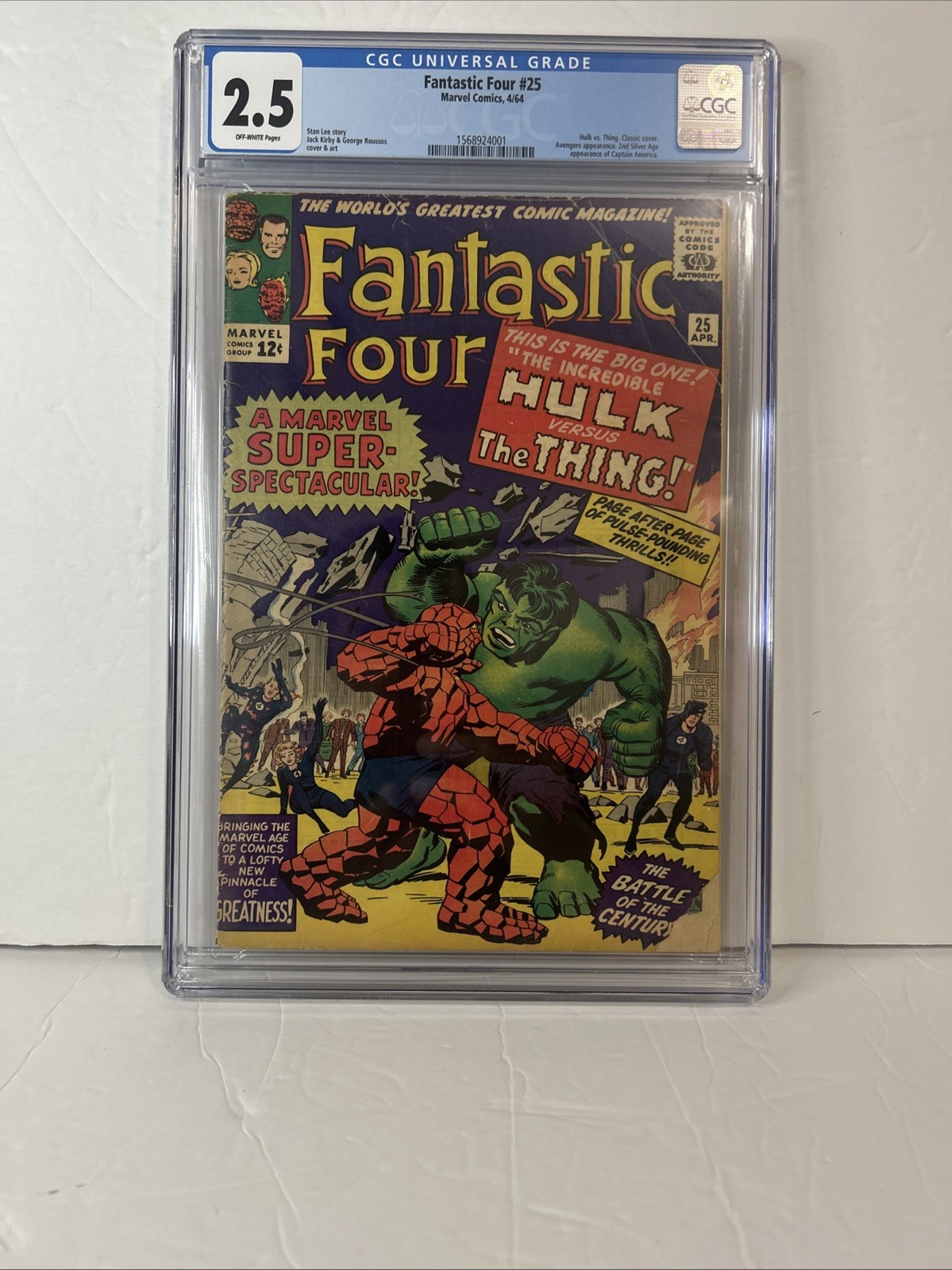Fantastic Four # 25 (1964) CGC 2.5–Hulk vs. Thing  Marcel Comics Vintage