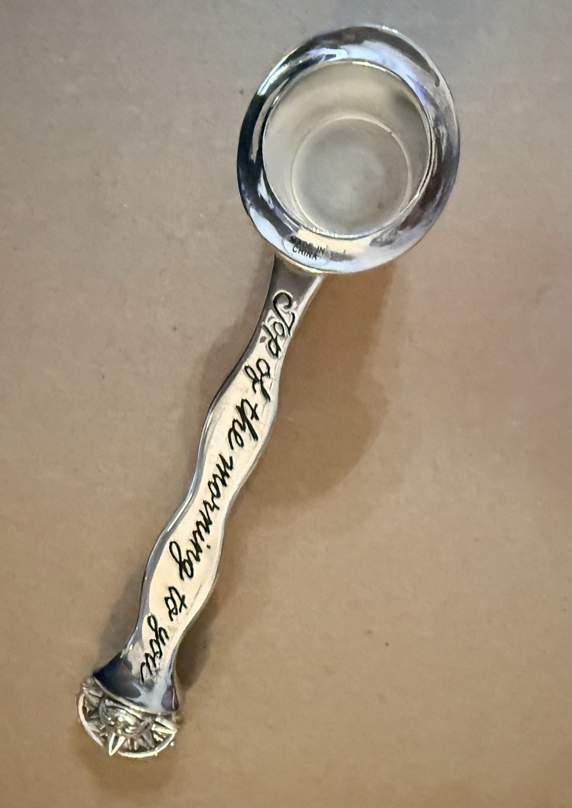 Vintage Neiman Marcus Silverplate Top Hat Coffee Scoop Top Of The Morning To You