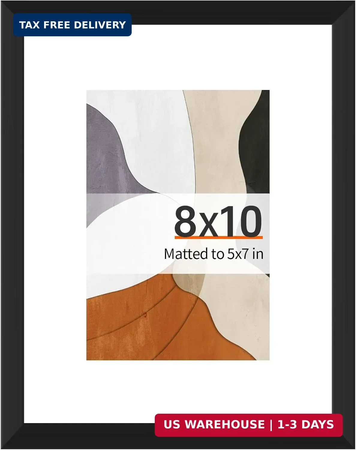 8x10 Black Picture Frame, Tabletop & Wall Display Photo Frame