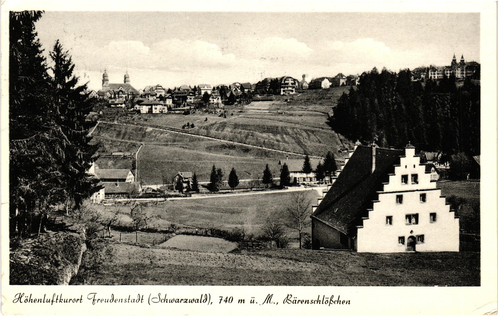 Freudenstadt Black Forest Germany Bärenschlösschen 1955 Posted Postcard