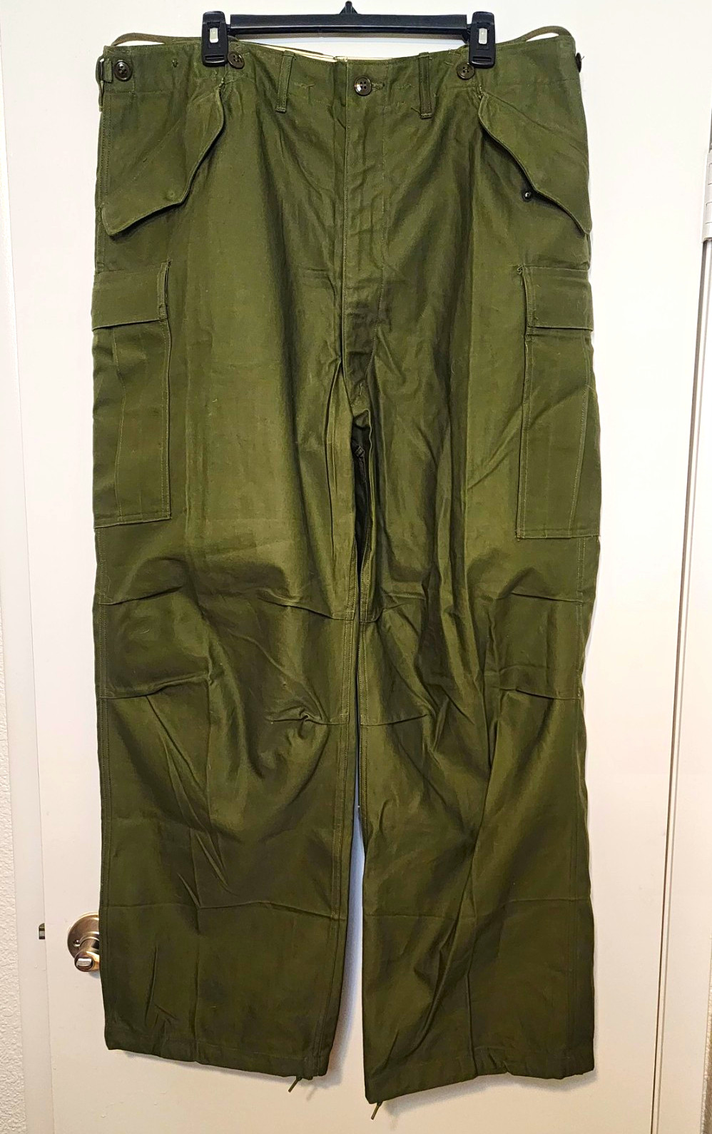 Vintage 50s US Army M1951 Field Trousers Regular Large Cargo Pant Conmar Zip NOS