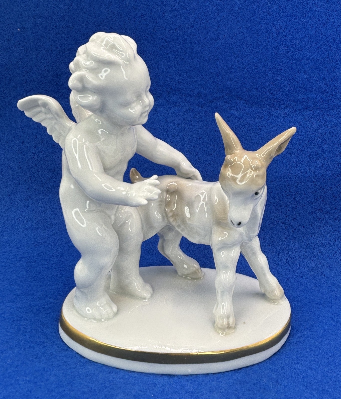 Vintage Erphila Germany Porcelain Cherub Angel & Goat Figurine Antique