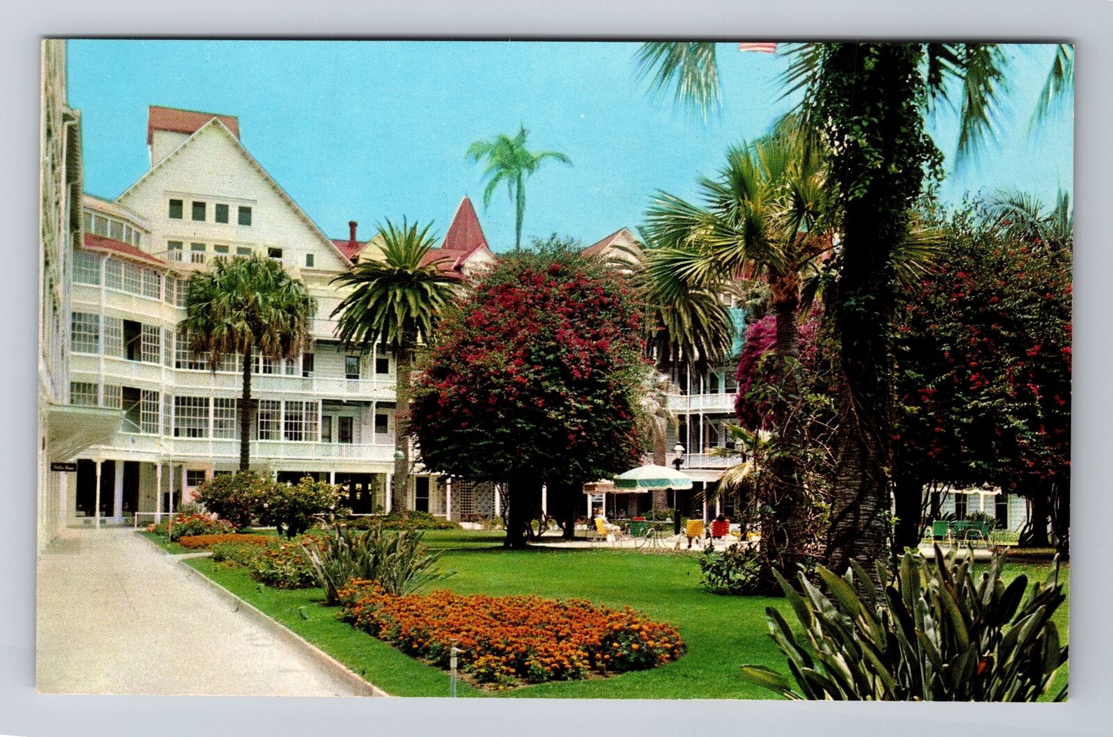 Coronado CA-California, Inner Patio, Hotel Del Coronado, Vintage Postcard