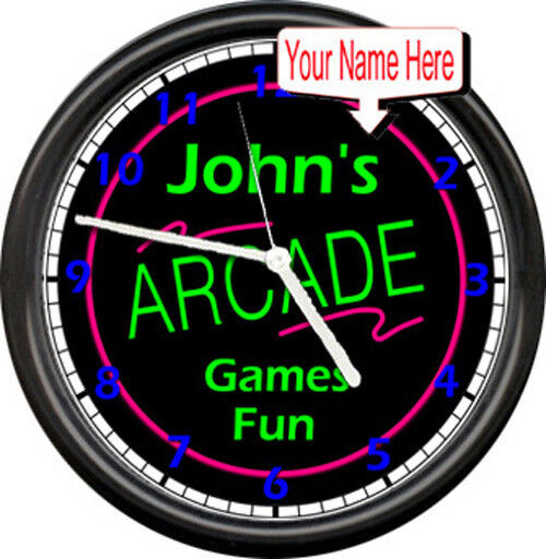 Personalized Game Room Arcade Video Game Your Name This Gift NO LIGHT Wall Clock