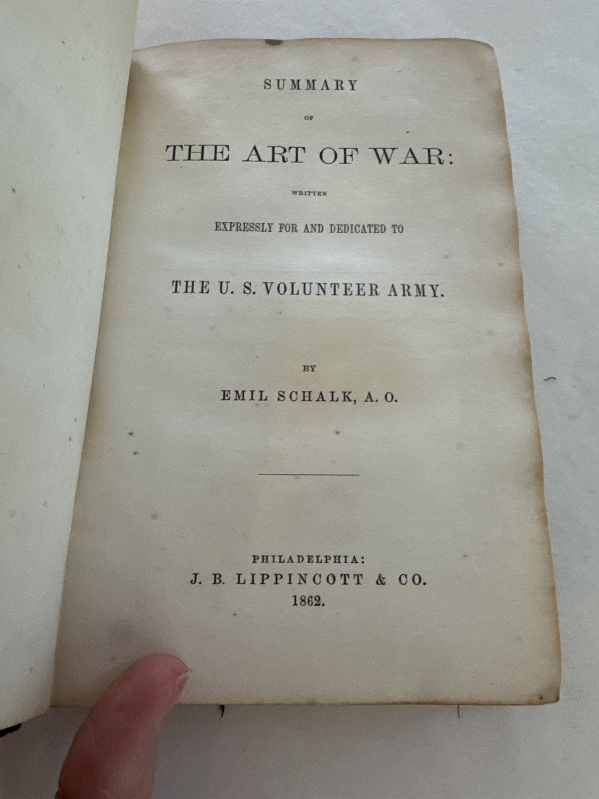 AUTOGRAPHED BY GEN. W.B. HAZEN Summary of the Art of War 1st Ed Schalk 1862