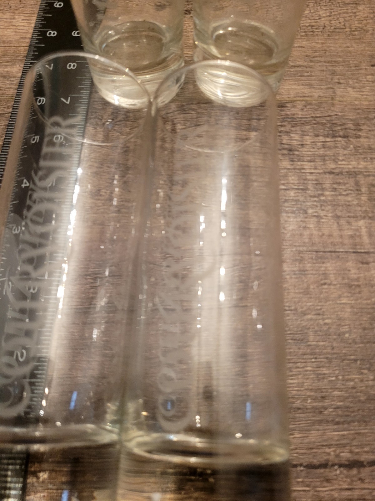 Set Of 4 “Courvoisier” COGNAC Drinking Glasses Tall Bar Ware
