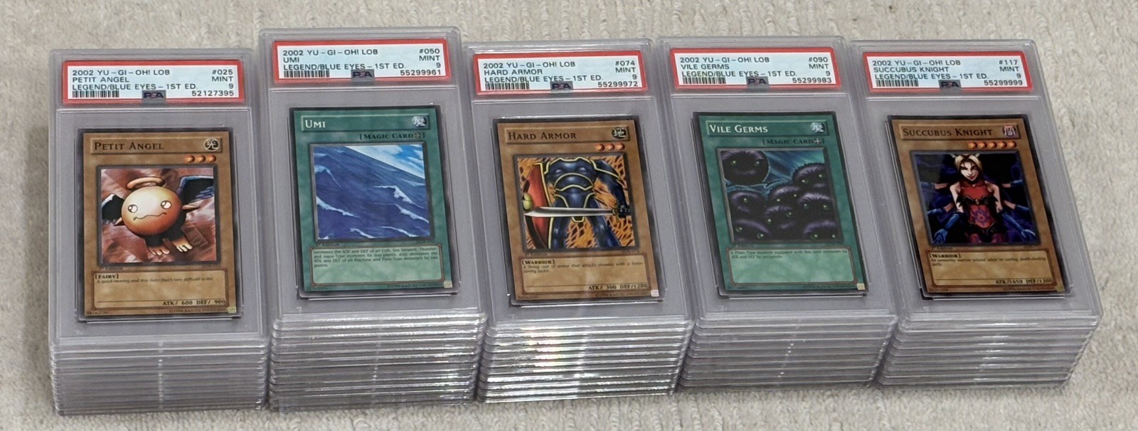 2002 Yu-Gi-Oh LOB 1st Edition PSA 9 MINT Graded Collection  - 52 Card Lot