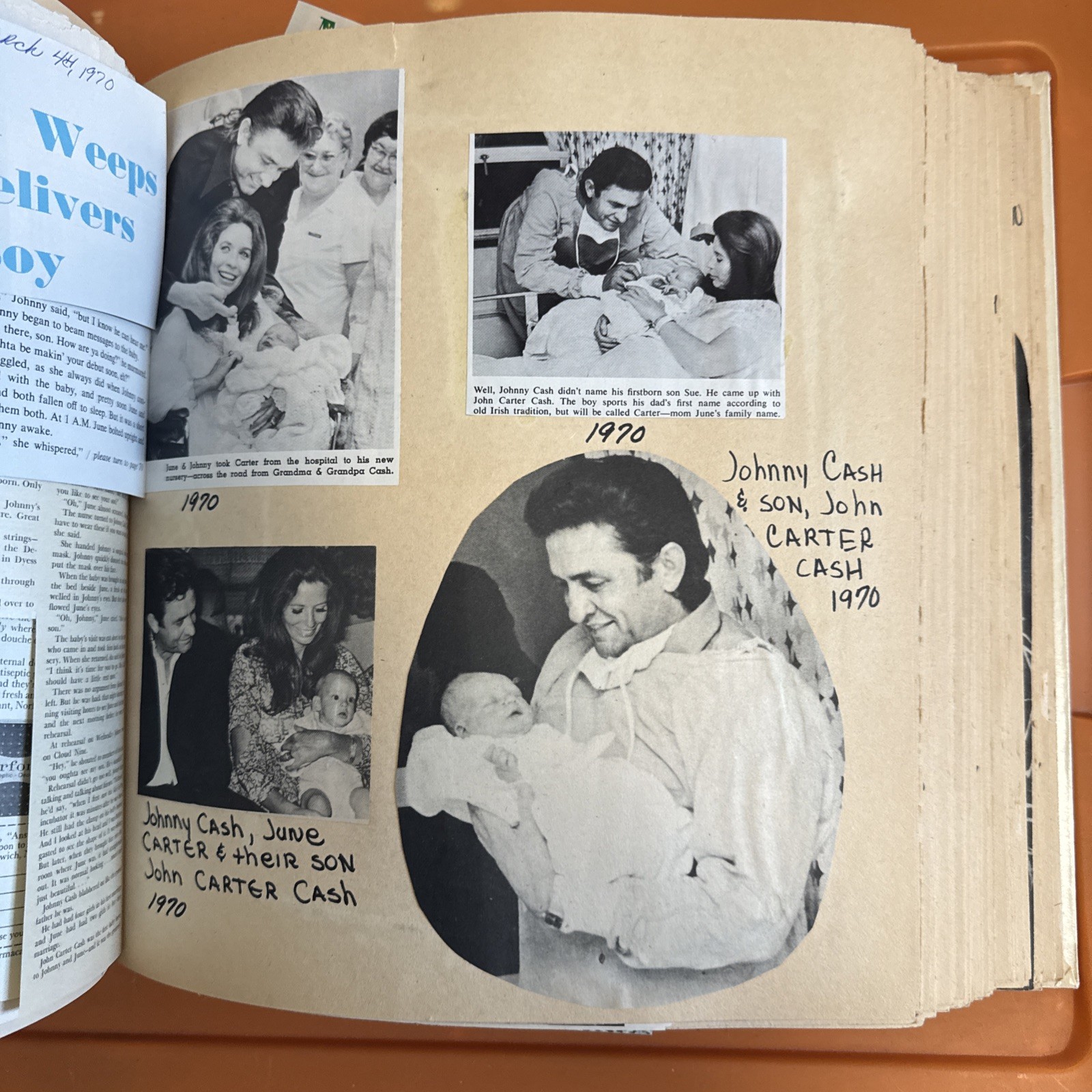 Vintage 1970-72 Johnny Cash Liz Taylor Jane Fonda Doris Day Scrapbook RARE 