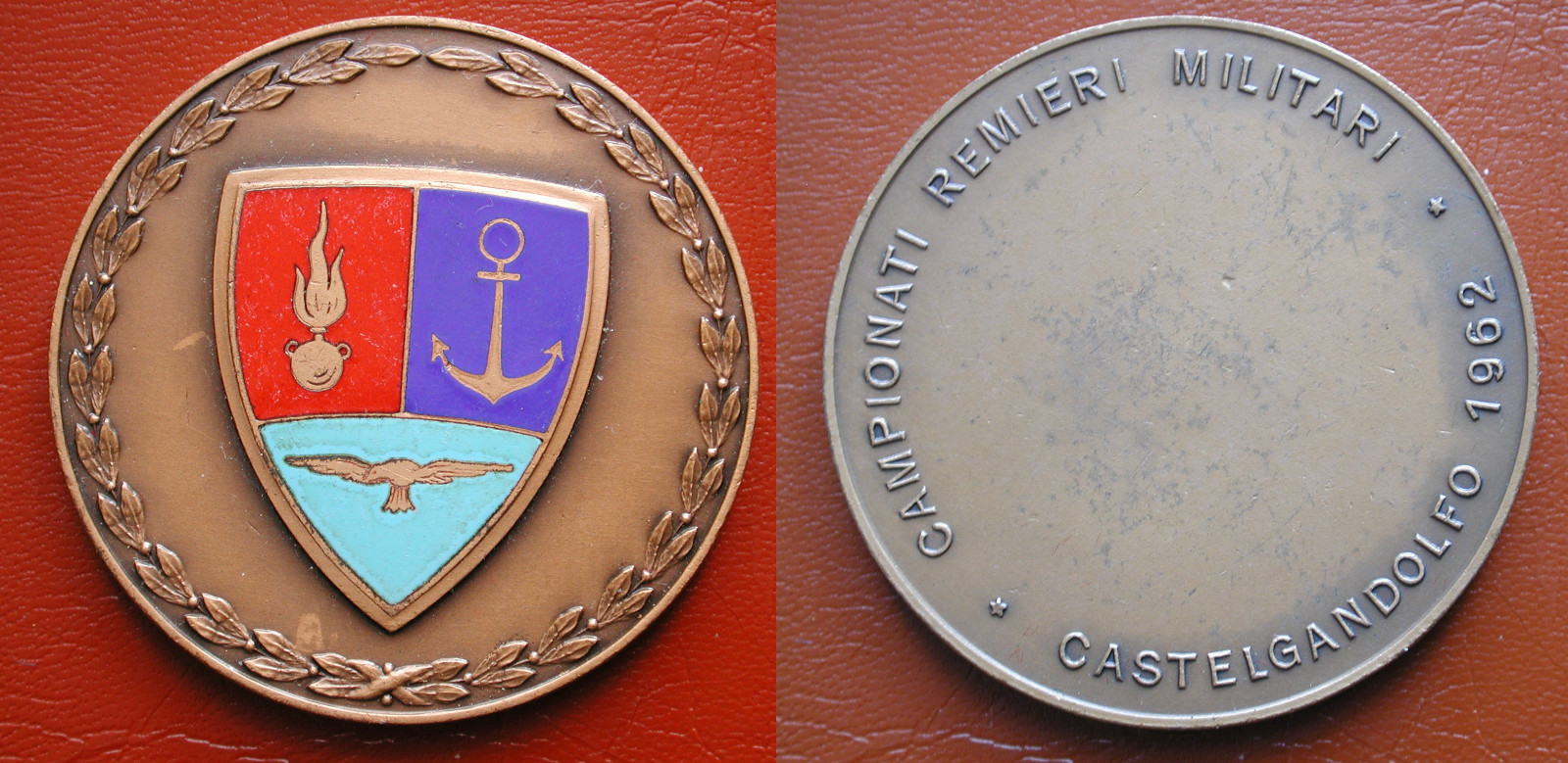 MEDALLION CENTER HIGH STUDIES DEFENSE CHAMPIONSHIPS ROWERS CASTELGANDOLFO 1962 #2