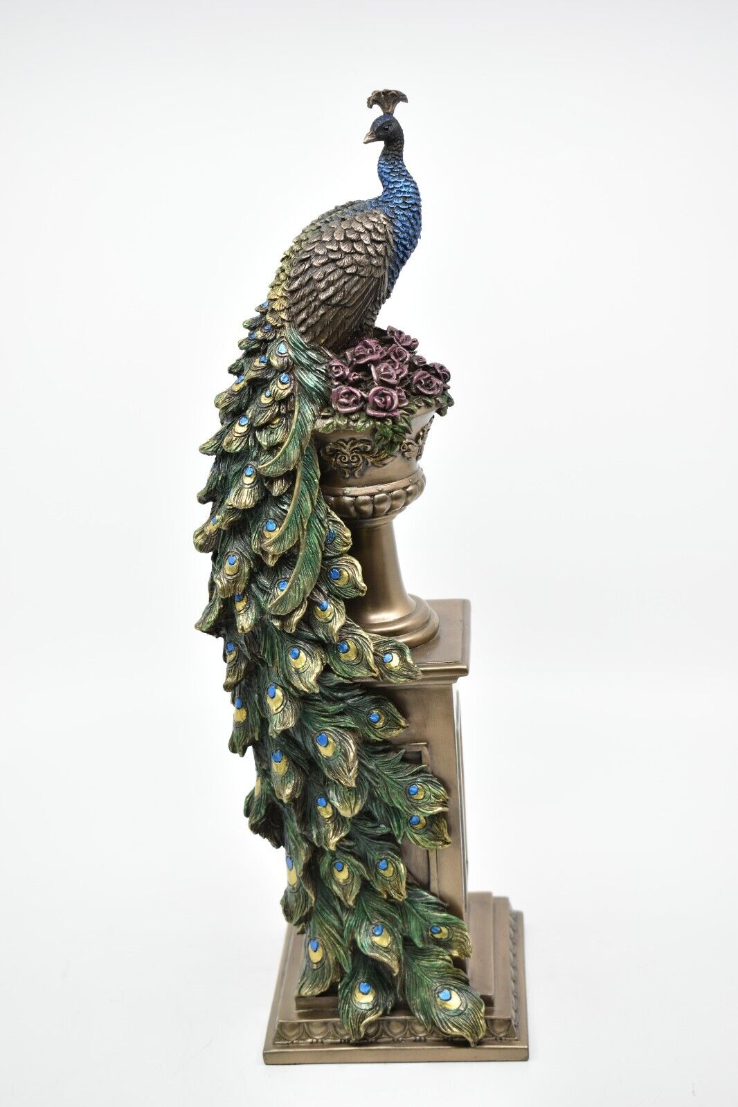 Peacock Figurine on a Vase, Vintage Peacock Figure
