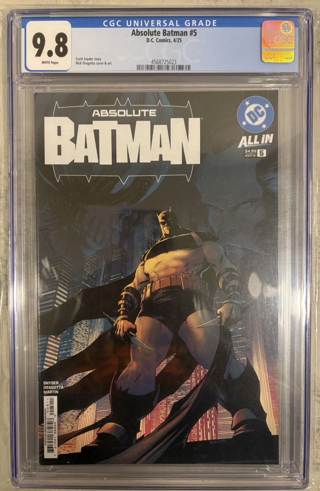 Absolute Batman #5 1st Printing CGC 9.8 DC Comics 2025 Near Mint/Mint Key Issue