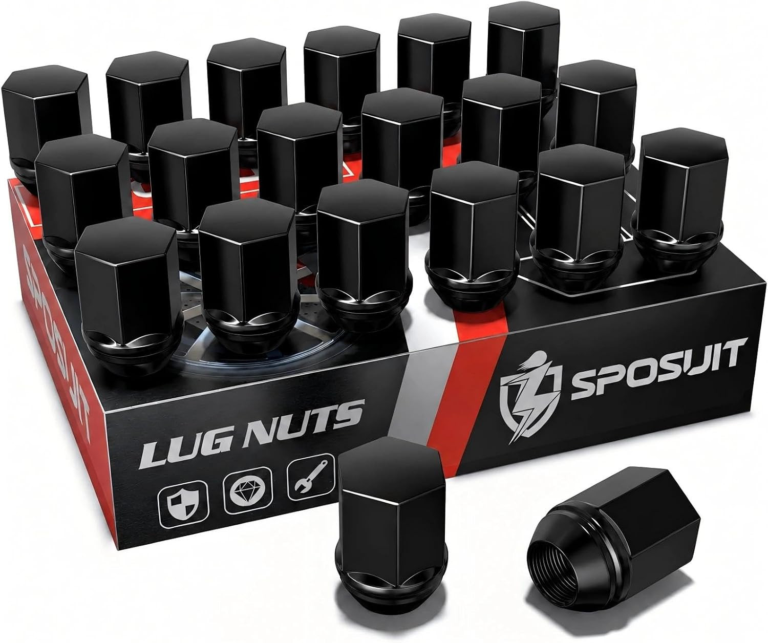 20 Pcs M14X1.5 OEM Lug Nuts, 22Mm Hex - Replacement for Ram