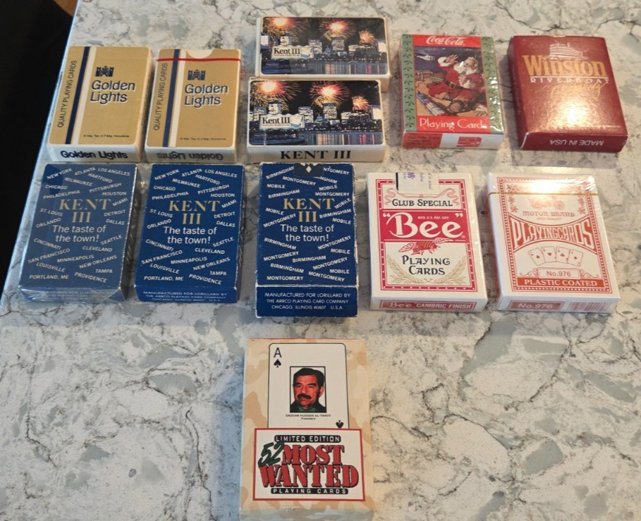 Vintage Kent Winston Golden Lights Cigarettes Playing Cards Lot of 12 Decks Deck Vintage Kent Winston Golden Lights Cigarettes Playing Cards Lot of 12 Decks Deck