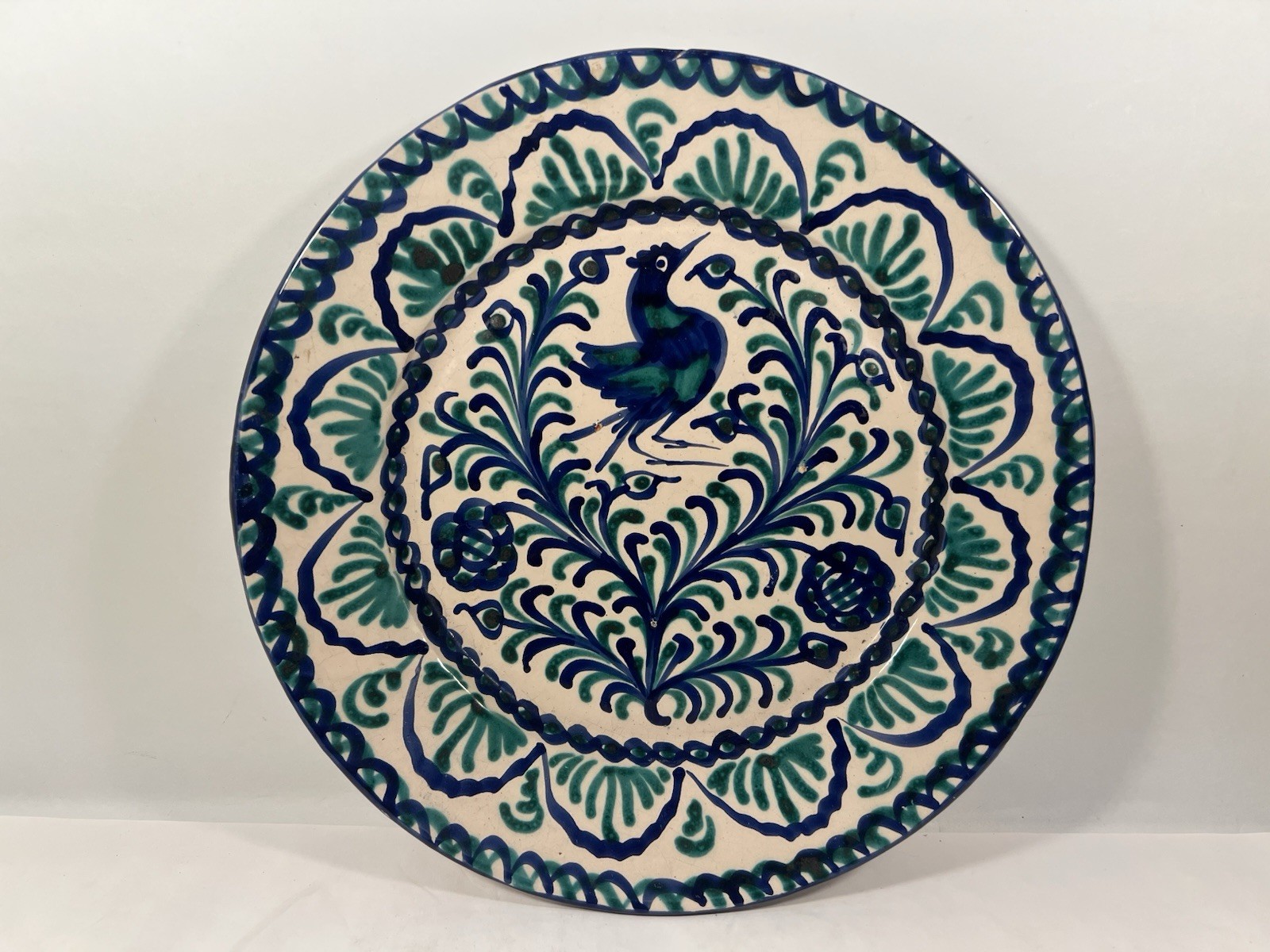 Vintage Fajalauza Granada Plates Blue White 9.5in Spanish Ceramic Wall Decor