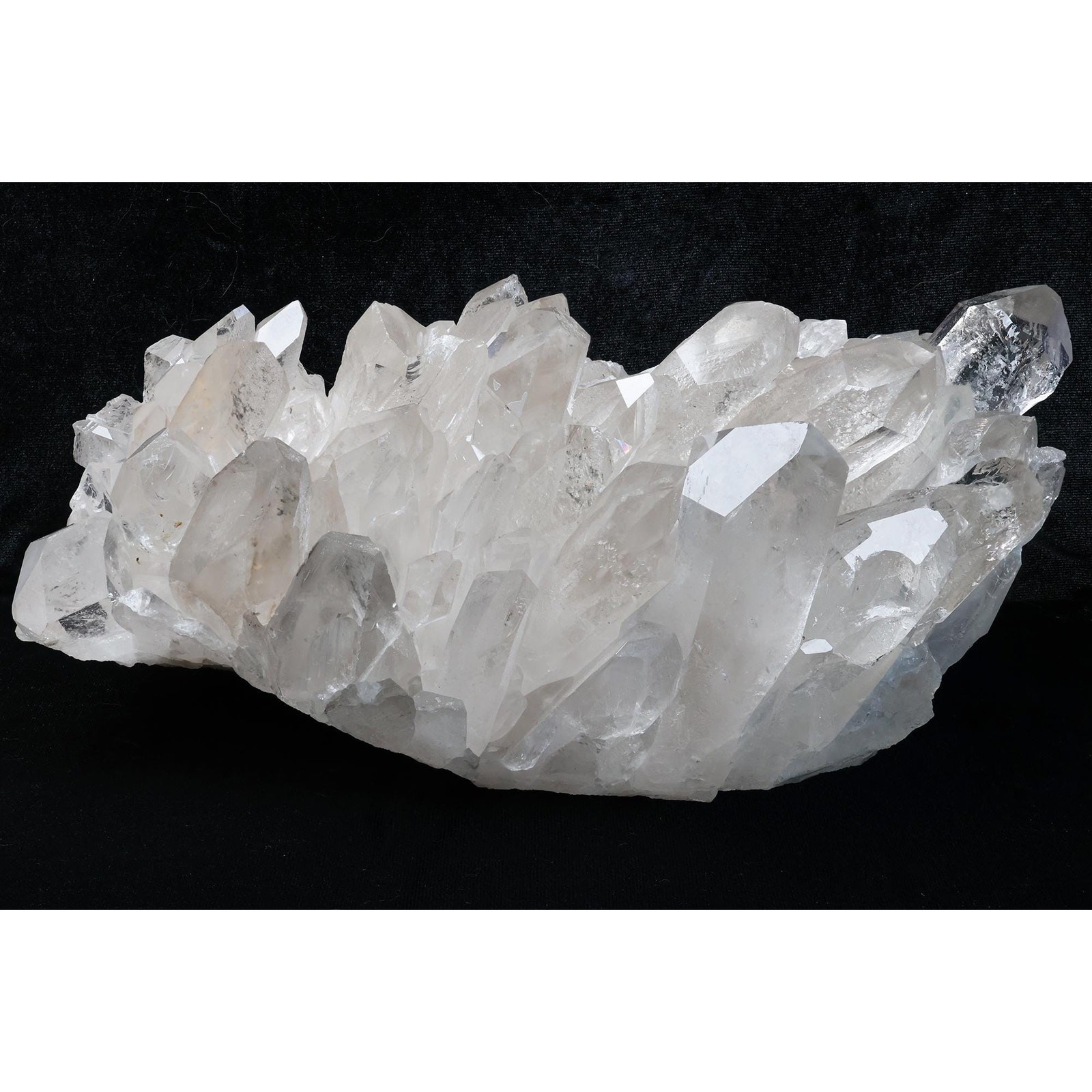 Large Brazilian Clear Quartz Cluster with Rainbows, Statement Crystal
