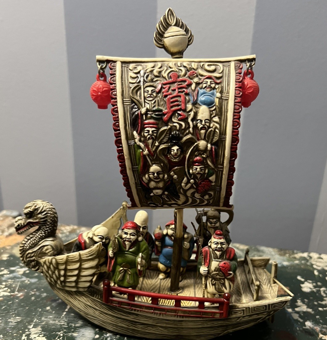 VTG Dragon Ship 7 Lucky Gods Japan Mythology Celluloid