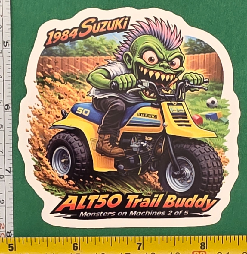 1984 Suzuki ALT50 Trail Buddy ATV 9x9cm Durable Die-Cut Vinyl Sticker 2 of 5
